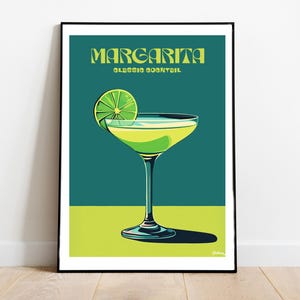 The Margarita Classic Cocktail Poster - Matte Vertikale Poster, Cocktail Kunstdruck, Dekor, Wandkunst, Wohnkultur, Cocktail Geschenk