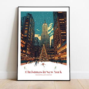Rockefeller Center New York Christmas Poster  - Matte Vertical Posters, Christmas Art Print, Decor, Wall Art, Home Decor, Poster Gift