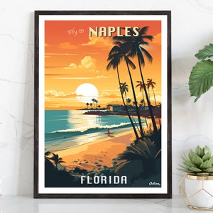 Napoli / Florida / Poster di viaggio / Arte murale moderna