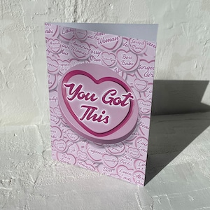 Tarjeta con diseño de corazón de amor / Tarjeta de motivación / Tarjeta A6 en blanco en el interior / Empoderadora / Edificante