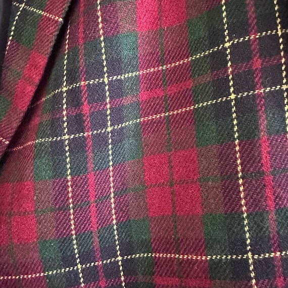 Vintage 90s Red Green Plaid Blazer size med - image 4