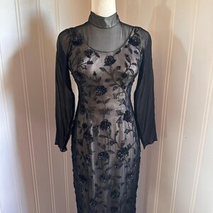 Vintage Adrianna Papell Silk Beaded Dress 4 image 2