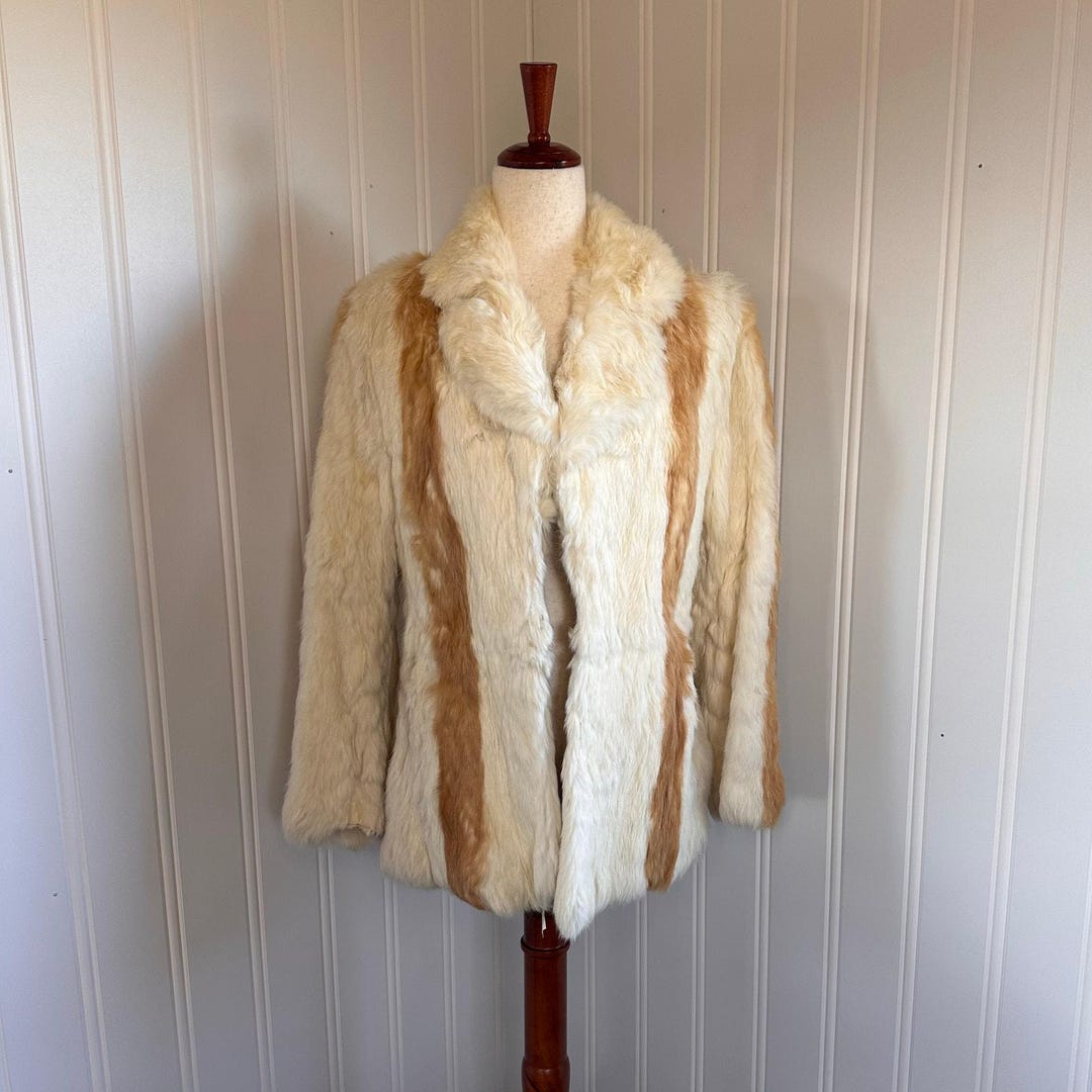 Vintage 70s/80s Rabbit Fur Coat M - Etsy