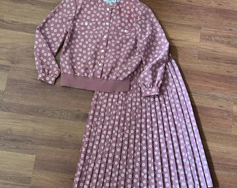 Vintage 80s/90s Skirt and Shirt Set size Petite 10