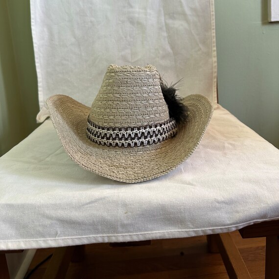VTG Straw Cowboy Straw Hat - image 2