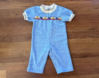Vintage 70s/80s Baby Blue One Piece size 6 mos