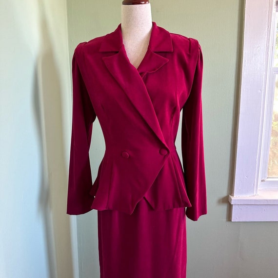 Vintage 80s/90s Lauren Michaels Red Maxi Dress si… - image 3