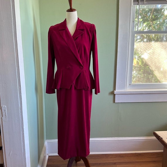 Vintage 80s/90s Lauren Michaels Red Maxi Dress si… - image 2