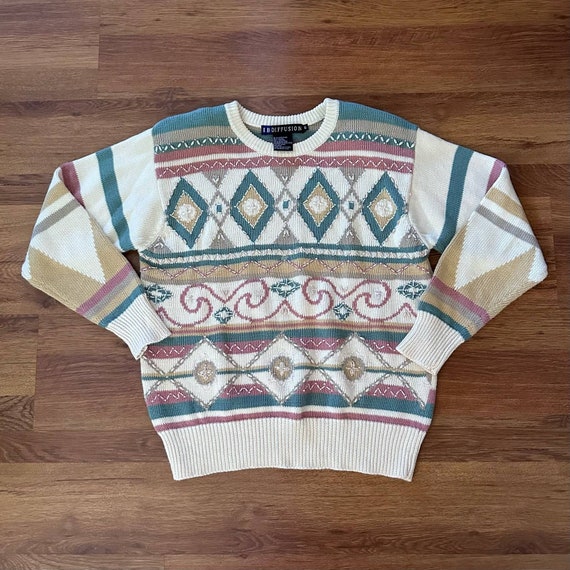 Vintage 80s/90s Cottagecore Knit Sweater size sma… - image 1