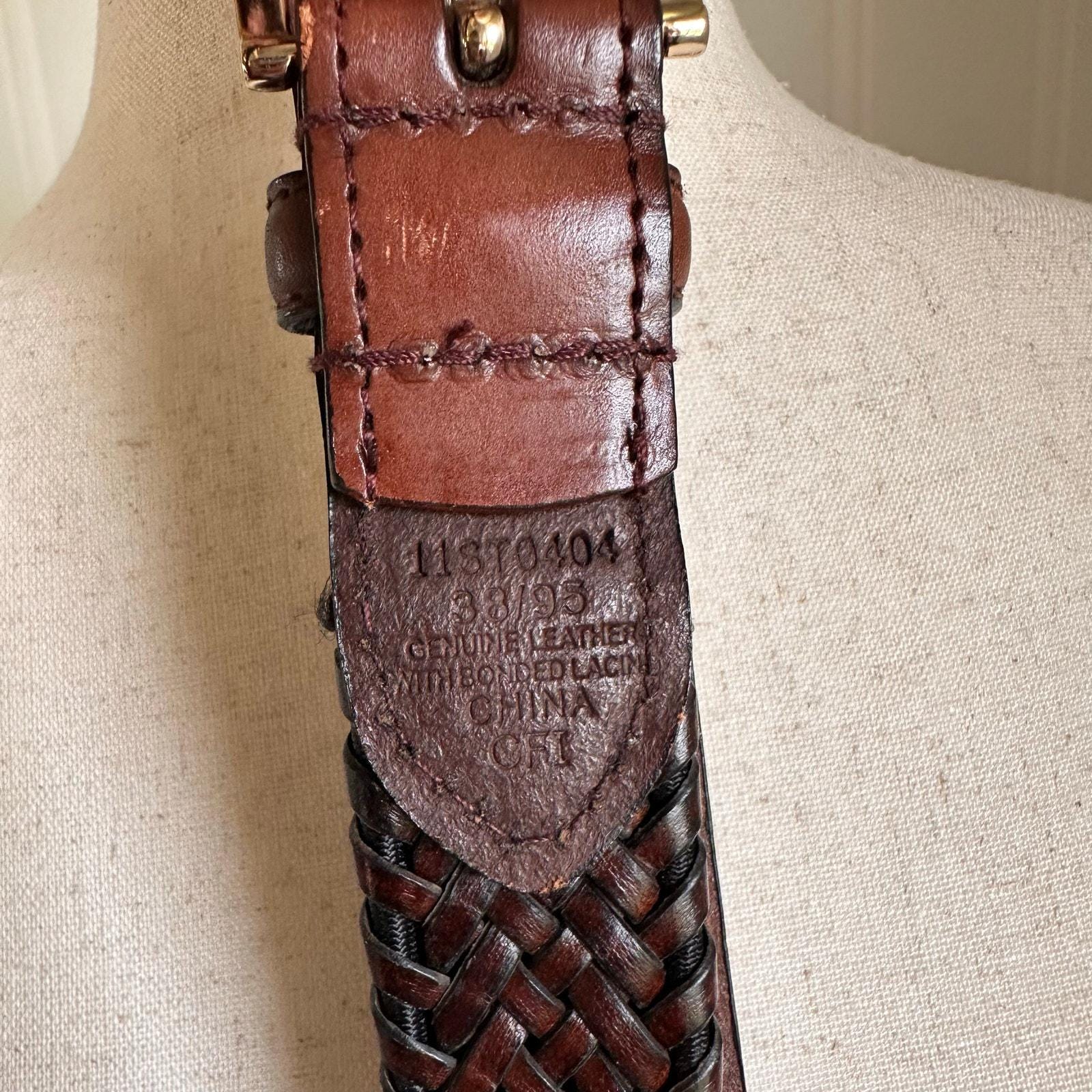 Vintage 90s Western Braided Brown Leather Belt 38 - Etsy display picture 2