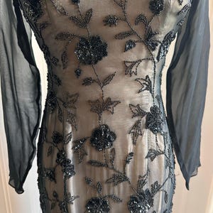 Vintage Adrianna Papell Silk Beaded Dress 4 image 5