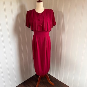 Vintage 90s Red Midi Dress size M