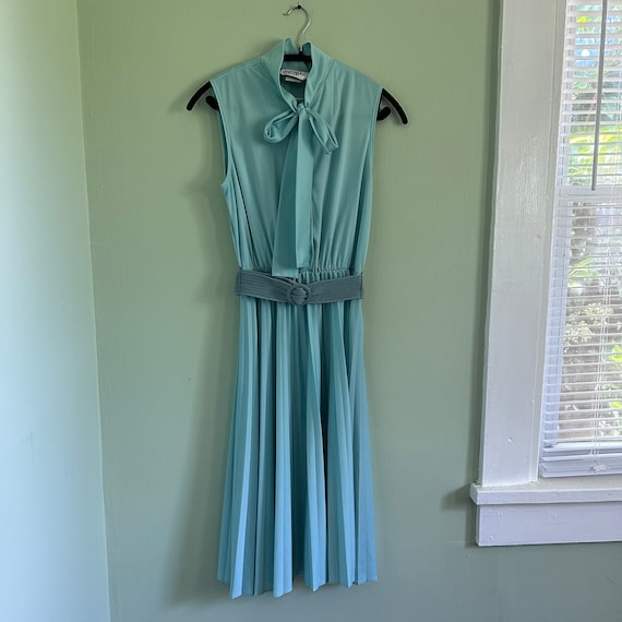 Vintage 70s Sunshine Alley Blue Dress size 12