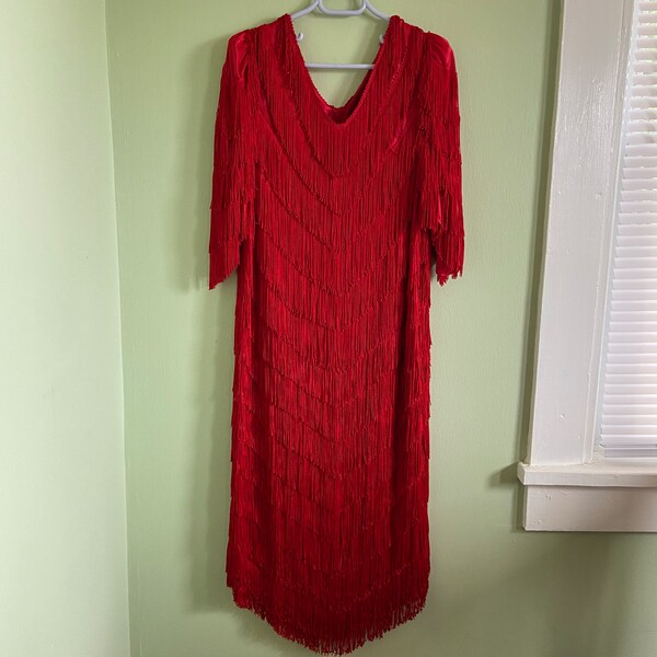 Vintage 80s Nightworks Flapper Style Dress Size 18.