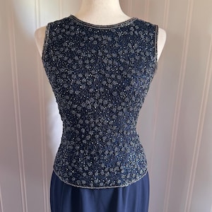 Vintage Adrianna Papell Blue Beaded Skirt Set 6 Bild 4