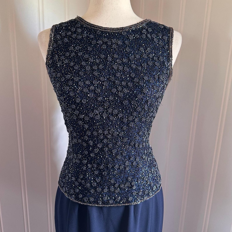 Vintage Adrianna Papell Blue Beaded Skirt Set 6 Bild 4