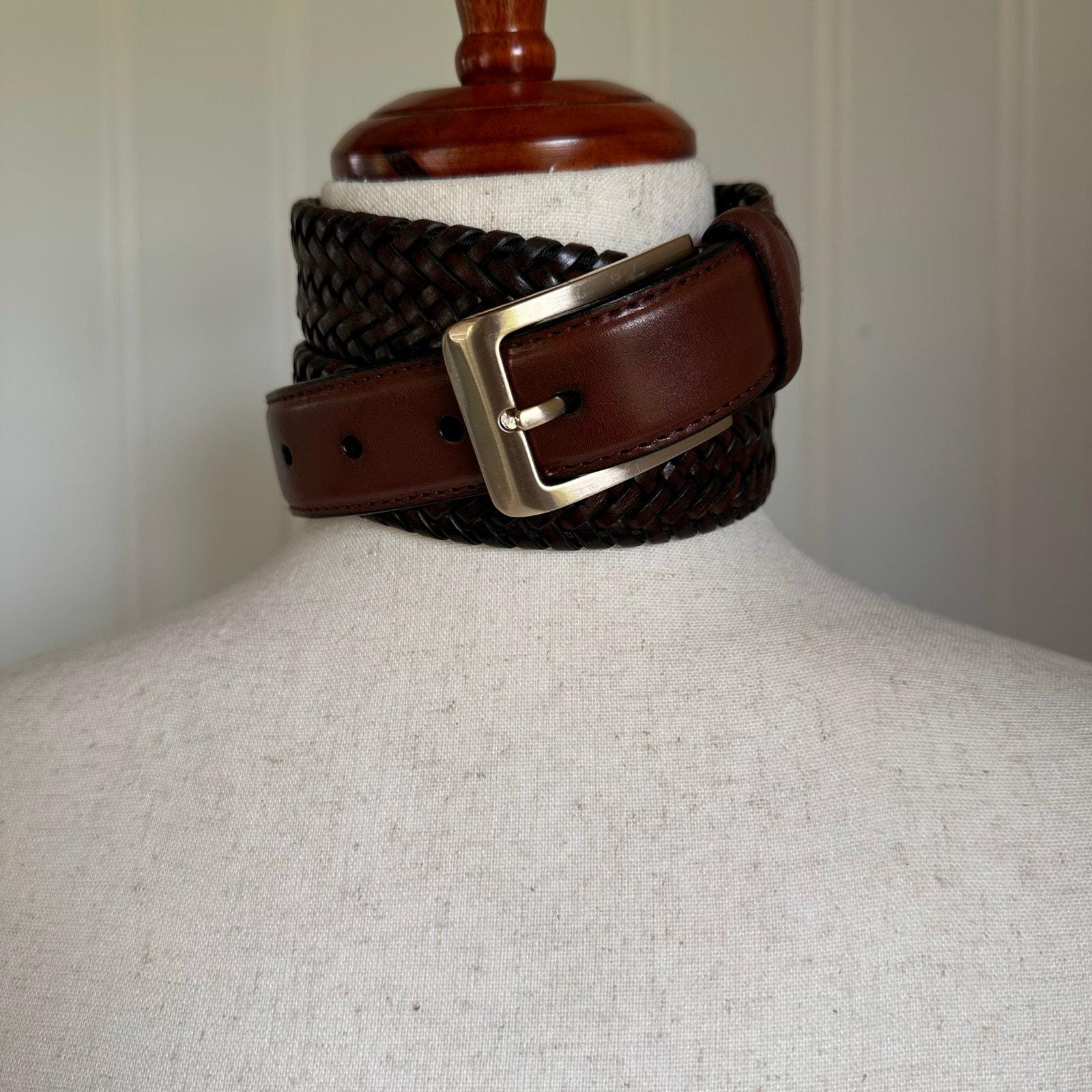 Vintage 90s Western Braided Brown Leather Belt 38 - Etsy display picture 3