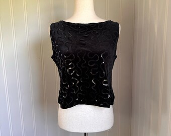Vintage 90s Whimsigoth Velour Top L