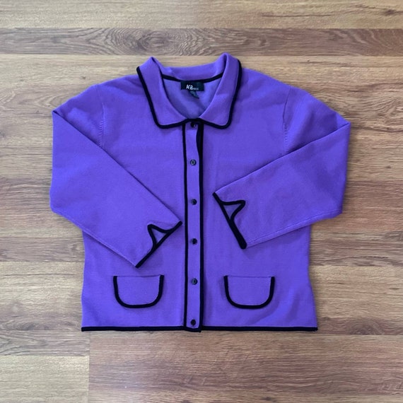 Vintage Y2k AGB Volup Purple Cardigan size 16