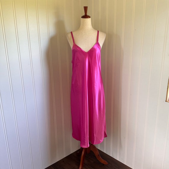 Vintage 80s/90s Coquette Pink Midi Slip dress size