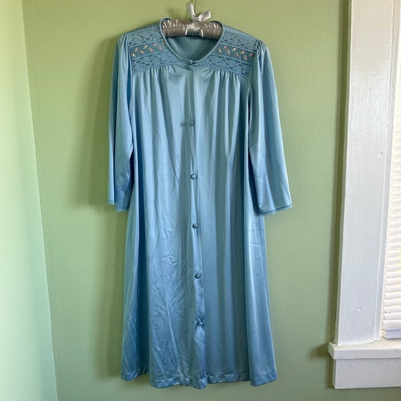 VTG Vanity Fair Blue Cover Up Robe Size XS - image 1