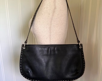 Vintage 90s/y2k Leather Black Guess Handbag
