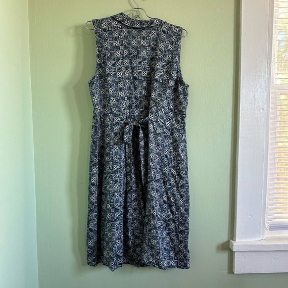 Vintage 90s Volup Blue Sleevless midi Dress size … - image 5