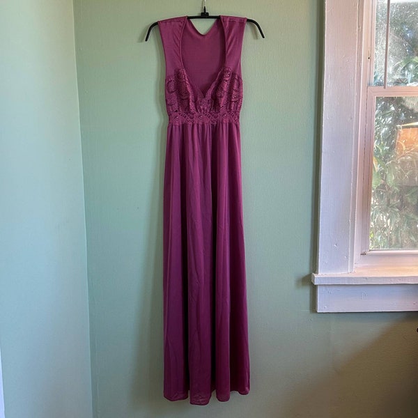 Vintage Olga Pink Maxi Nightgown size S