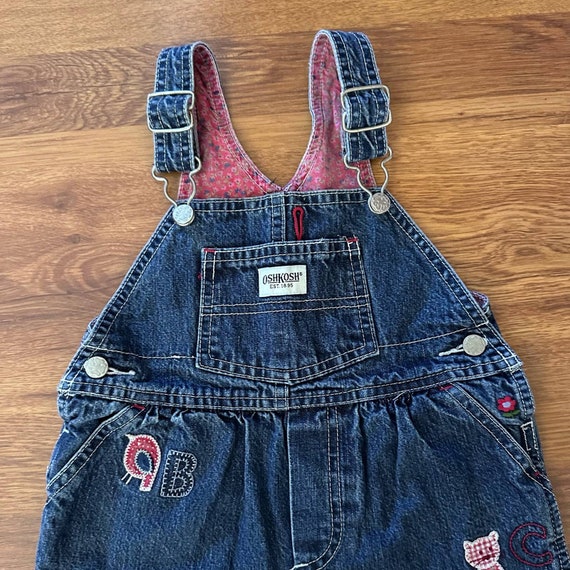 Vintage 90s/Y2K OshKosh Girls Denim Overalls size… - image 4