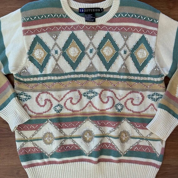 Vintage 80s/90s Cottagecore Knit Sweater size sma… - image 2