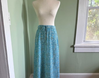 Vintage y2k Blue Paisley Midi Skirt SP