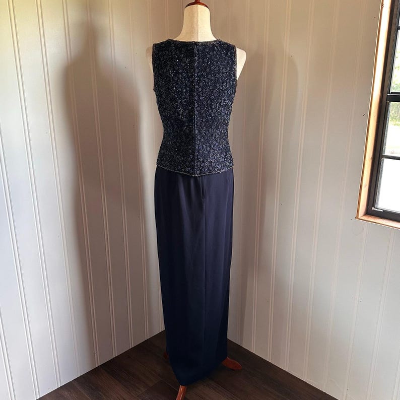 Vintage Adrianna Papell Blue Beaded Skirt Set 6 Bild 9
