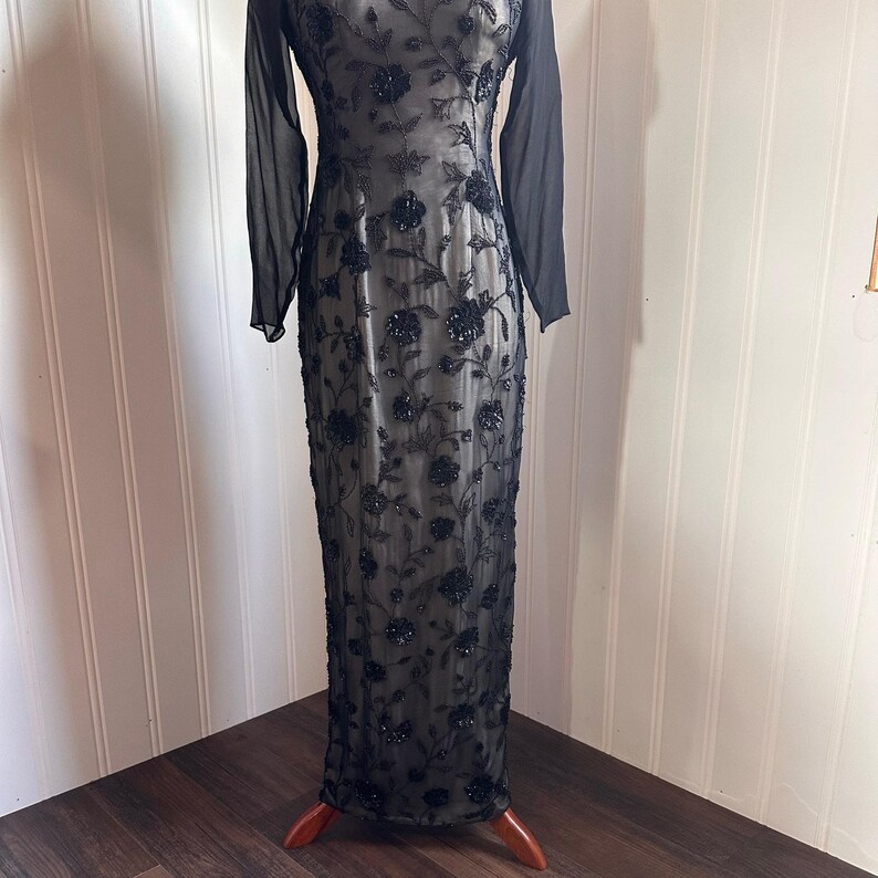 Vintage Adrianna Papell Silk Beaded Dress 4 image 3