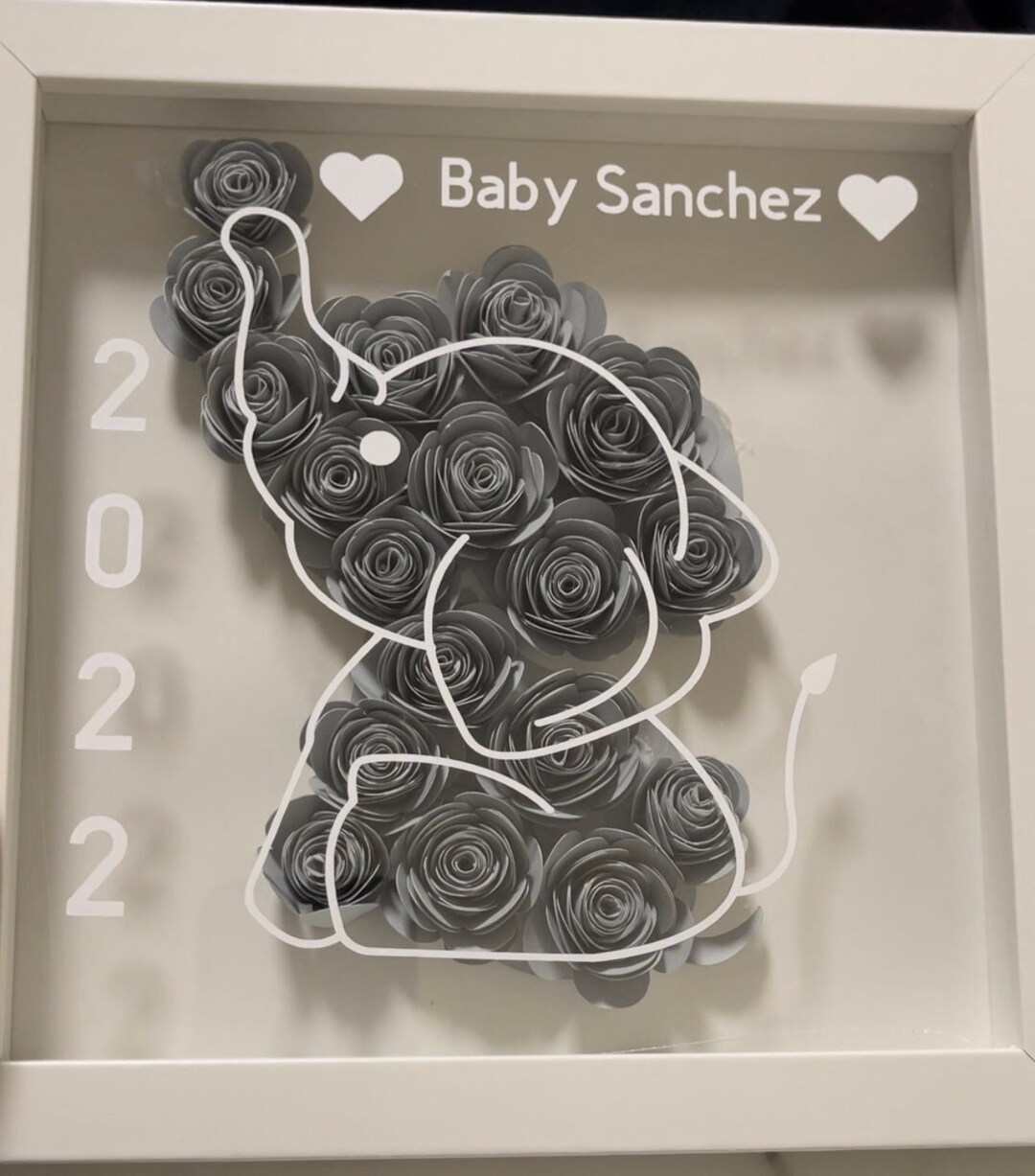 Baby Elephant Shadow Box Etsy
