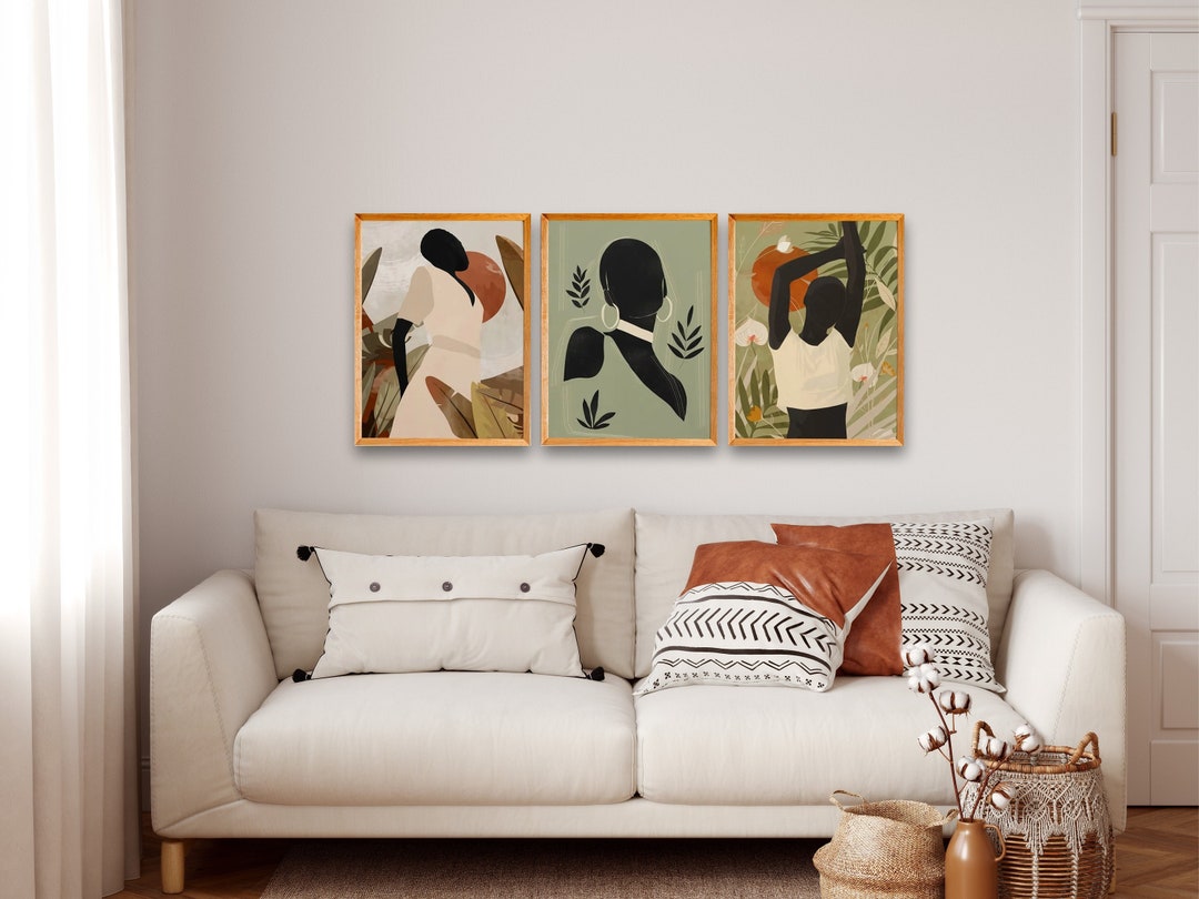 African Wall Art Set of 3 African Art Wall Decor Wall Etsy