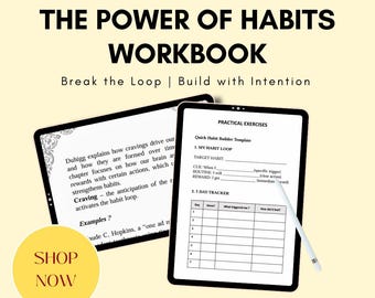 Werkboek De kracht van gewoonten | Afdrukbaar zelfcoachend dagboek | Mindset resetten | PDF-indeling