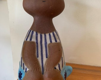 Vintage LISA LARSON ceramic figurine "Lovely LOTTA ", Swedish Ceramic Design, Signed