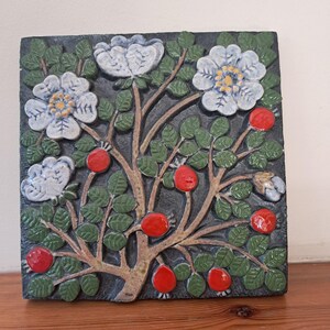 イマン リズ ホーロー スッカー 398 Lisa Larson for Gustavsberg Vintage Wall Plaque With Rosehips