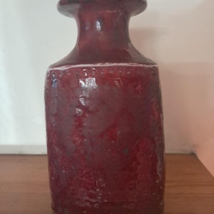 Stig Lindberg Stunning Unique Vintage Oxblood Vase, Gustavsberg Studio Hand, Signed, 22cm