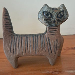 Kat Lisa LARSON - Gustavsberg - Lilla Zoo - beeldje uit het midden van de eeuw - Vintage Sassy Standing Katt
