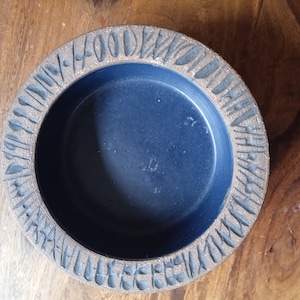 Vintage Lisa Larson "Granada“ Dark Blue and Brown Bowl / Ash Tray, Gustavsberg, Sweden, 1960s