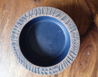 Vintage Lisa Larson "Granada“ Dark Blue and Brown Bowl / Ash Tray, Gustavsberg, Sweden, 1960s