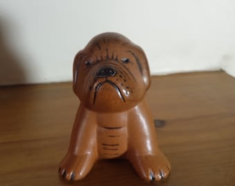 Lisa Larson Dog Figurine Dog Hund - Small Copper Pitbull figurine - Kennel series for Gustavsberg