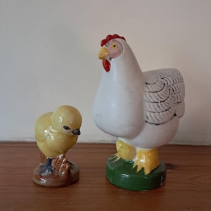 Lisa Larson Vintage Hen and Chick, Gustavsberg, Signed, Original production, 1968