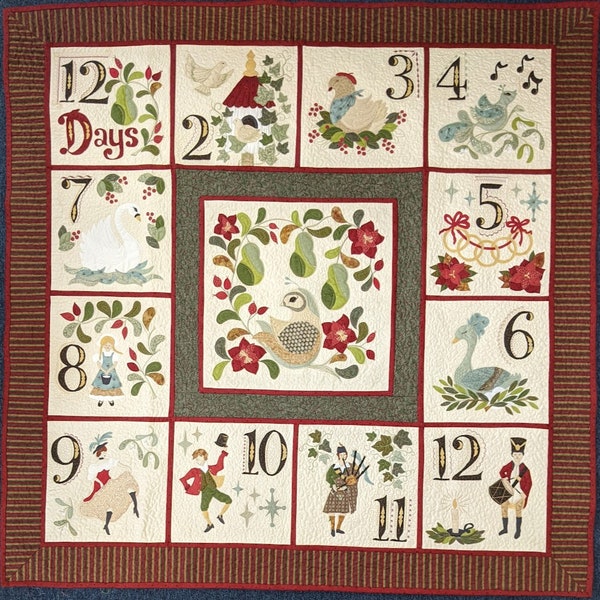 12 dagen stoffen quiltpatroon PDF