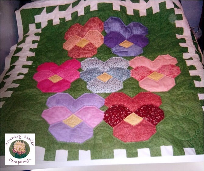Pansy Garden Patchwork Quilt PDF Pattern Etsy