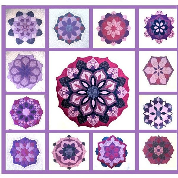 Block of the month Marvellous Mandala Applique Quilt PDF Full Pattern