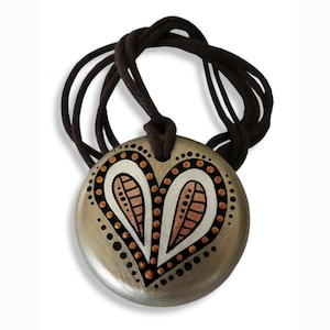 Handmade Necklace Boho-style - Heart - Golden - Abstract - Dot Paint - Hand Paint - Perfect Gift - Love - Best Friend - Mother
