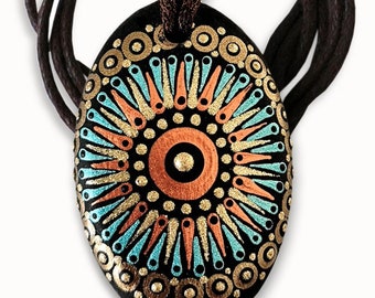 Handmade Necklace Boho-style - Mandala - Abstract - Dot Paint - Hand Paint - Perfect Gift - Love - Best Friend - Mother