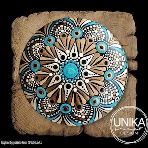 Hand Painted Mandala - Stone - Rock - Pebble - Dot Paint - Shiny - Gift - Friend - Love - Birthday - Mothers Day - Wedding - Memorial